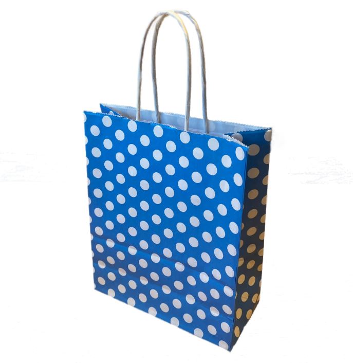 Blue Polka Dot Twist Handle Bags